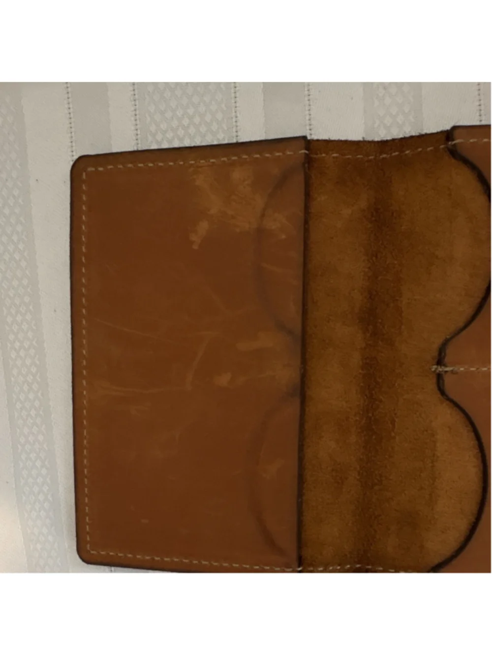 Leather Passport/ID Wallet Organizer with Card Slots, London Map Design, Brown - Picture 3 of 7